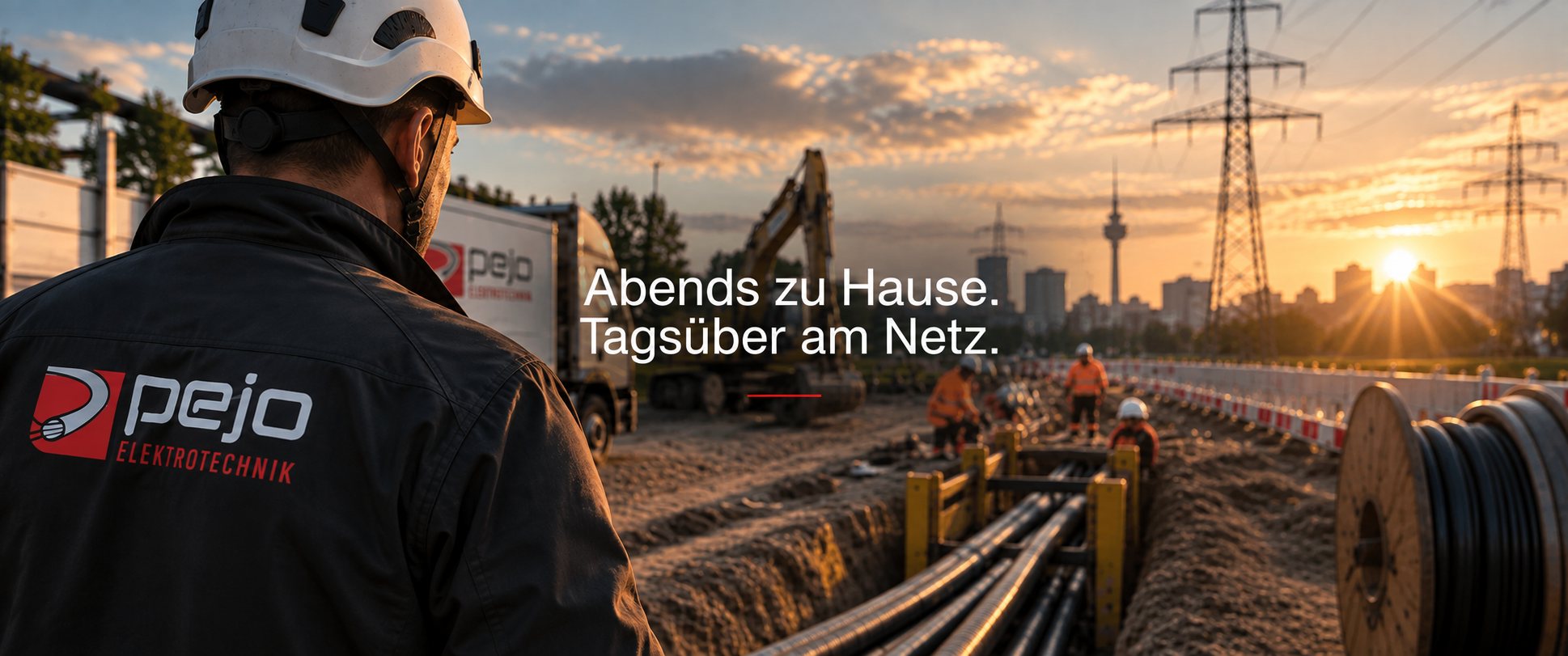 Abends zu Hause. Tagsüber am Netz.
